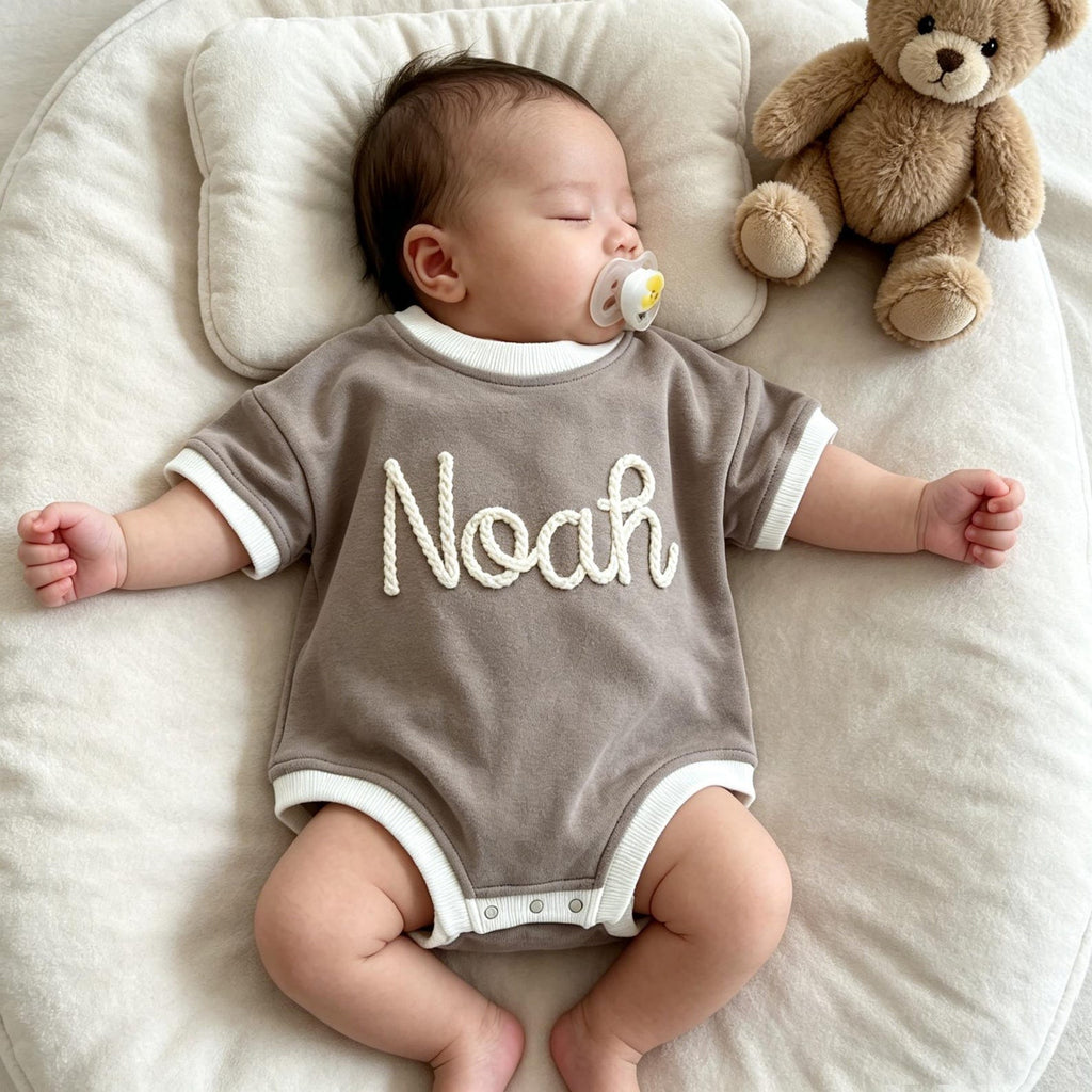 Personalized Contrast Trim Name Bodysuit
