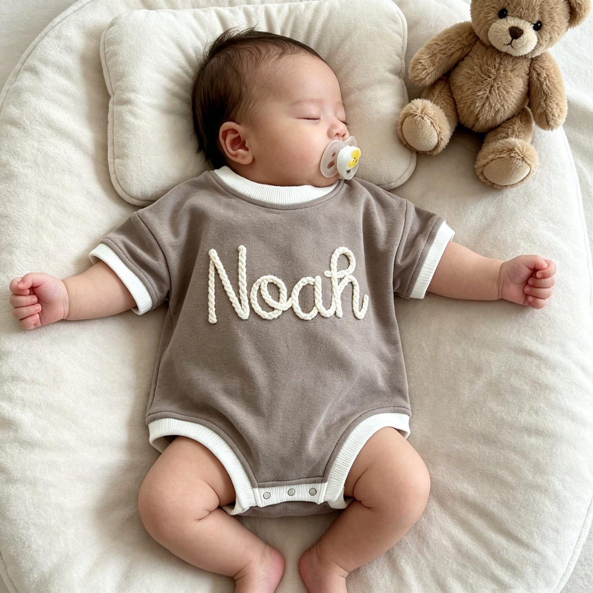 Personalized Contrast Trim Name Bodysuit
