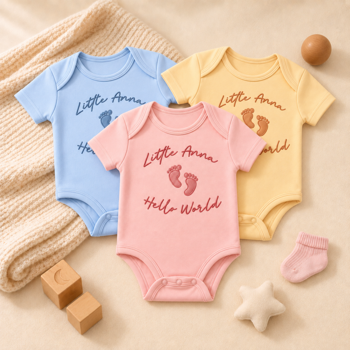 Personalized Little Footprints Bodysuit