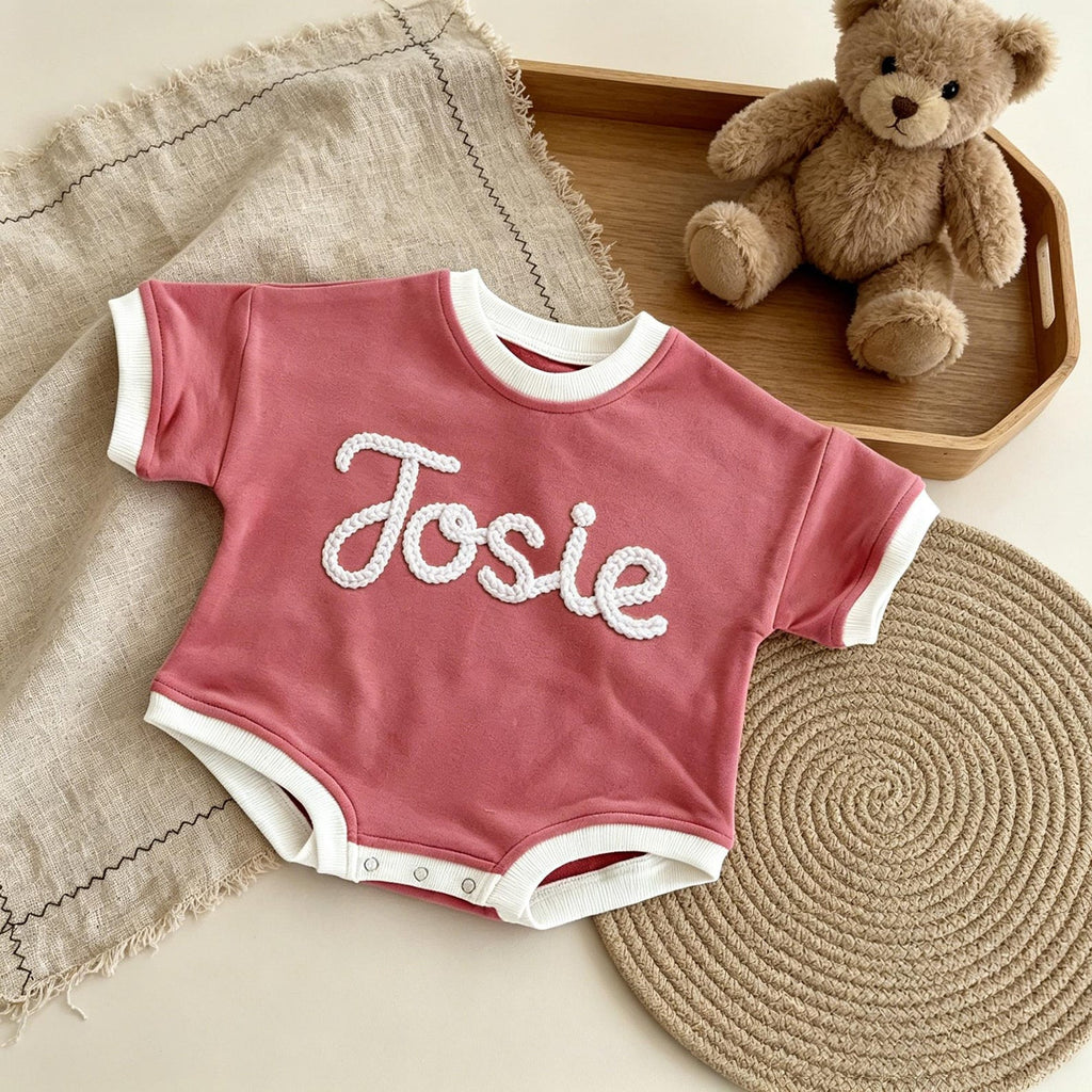 Personalized Contrast Trim Name Bodysuit