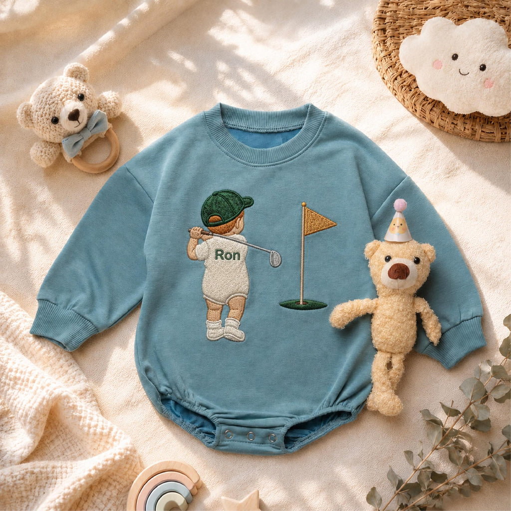 Personalized Little Golfer Baby Romper