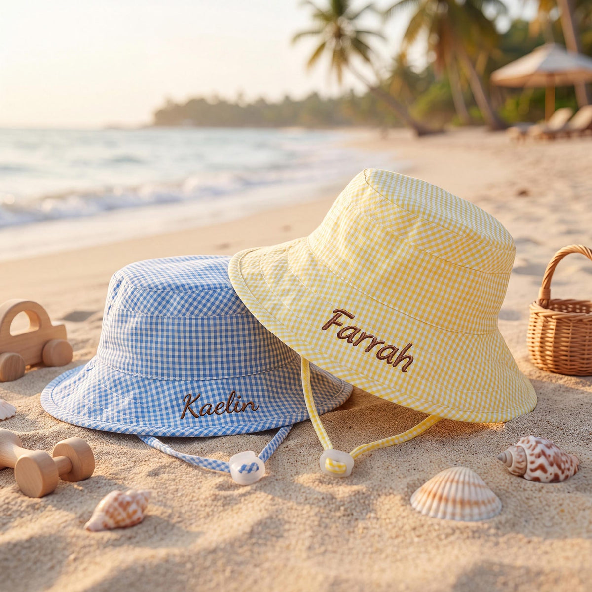 Sunny Check Personalized Bucket Hat