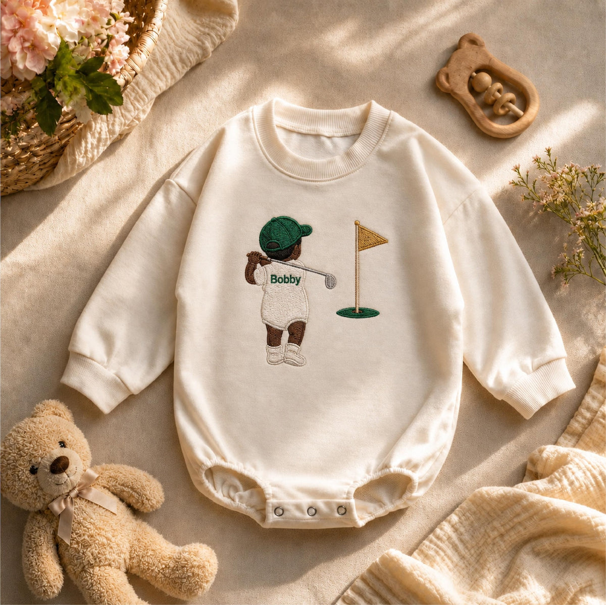 Personalized Little Golfer Baby Romper