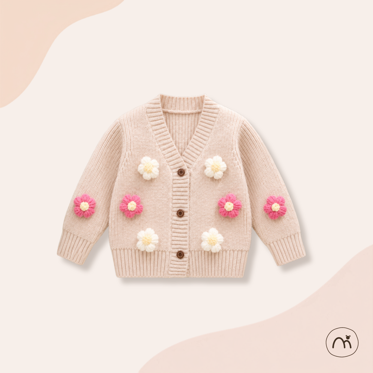 Floral Knit Baby Cardigan