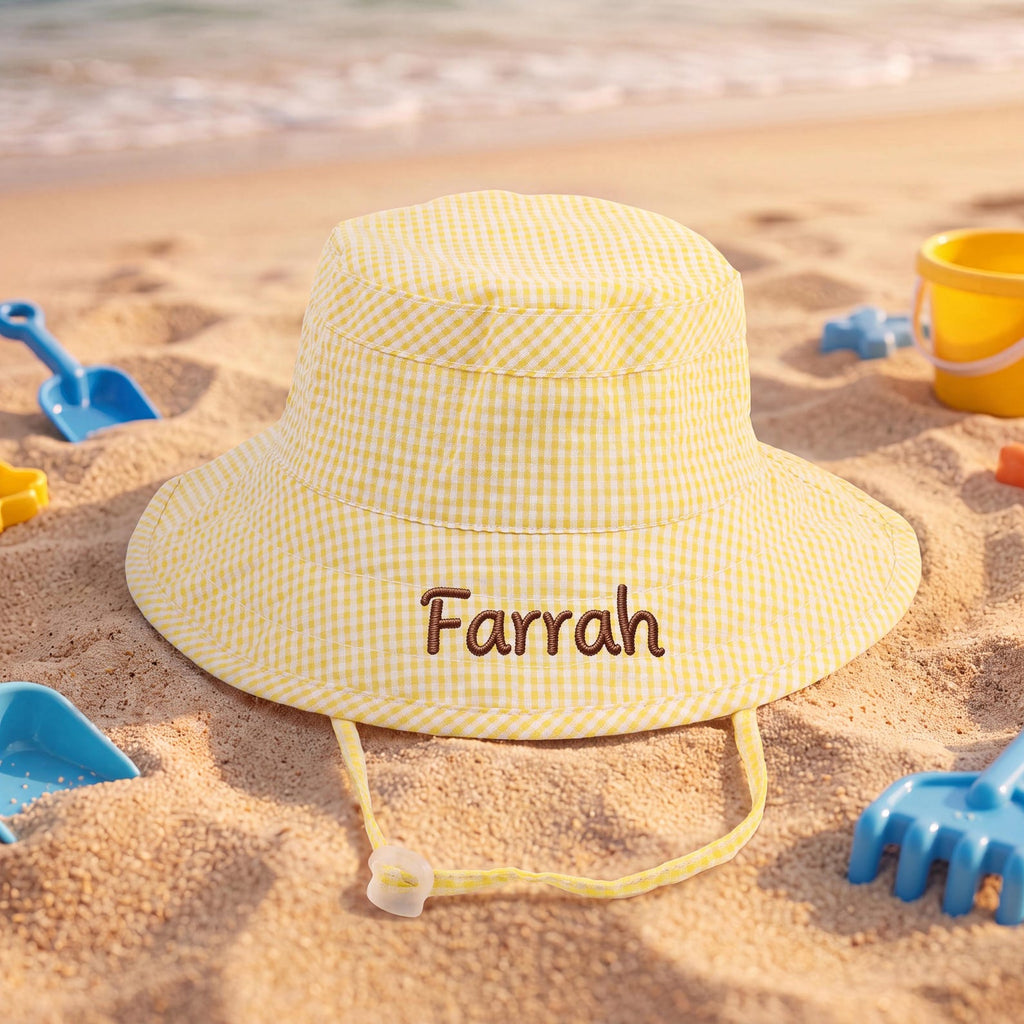 Sunny Check Personalized Bucket Hat