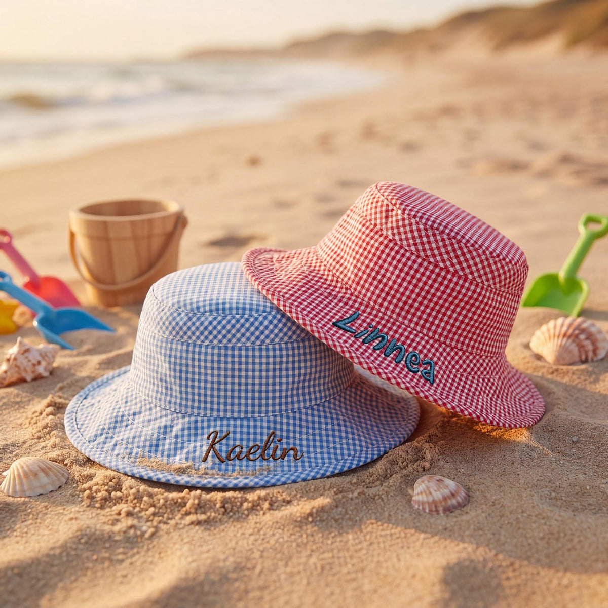 Sunny Check Personalized Bucket Hat