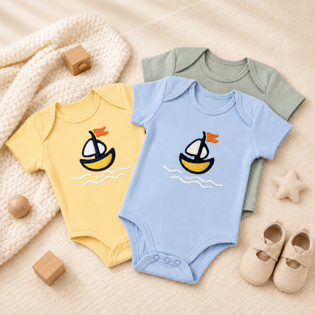 Little Sailboat Baby Bodysuit