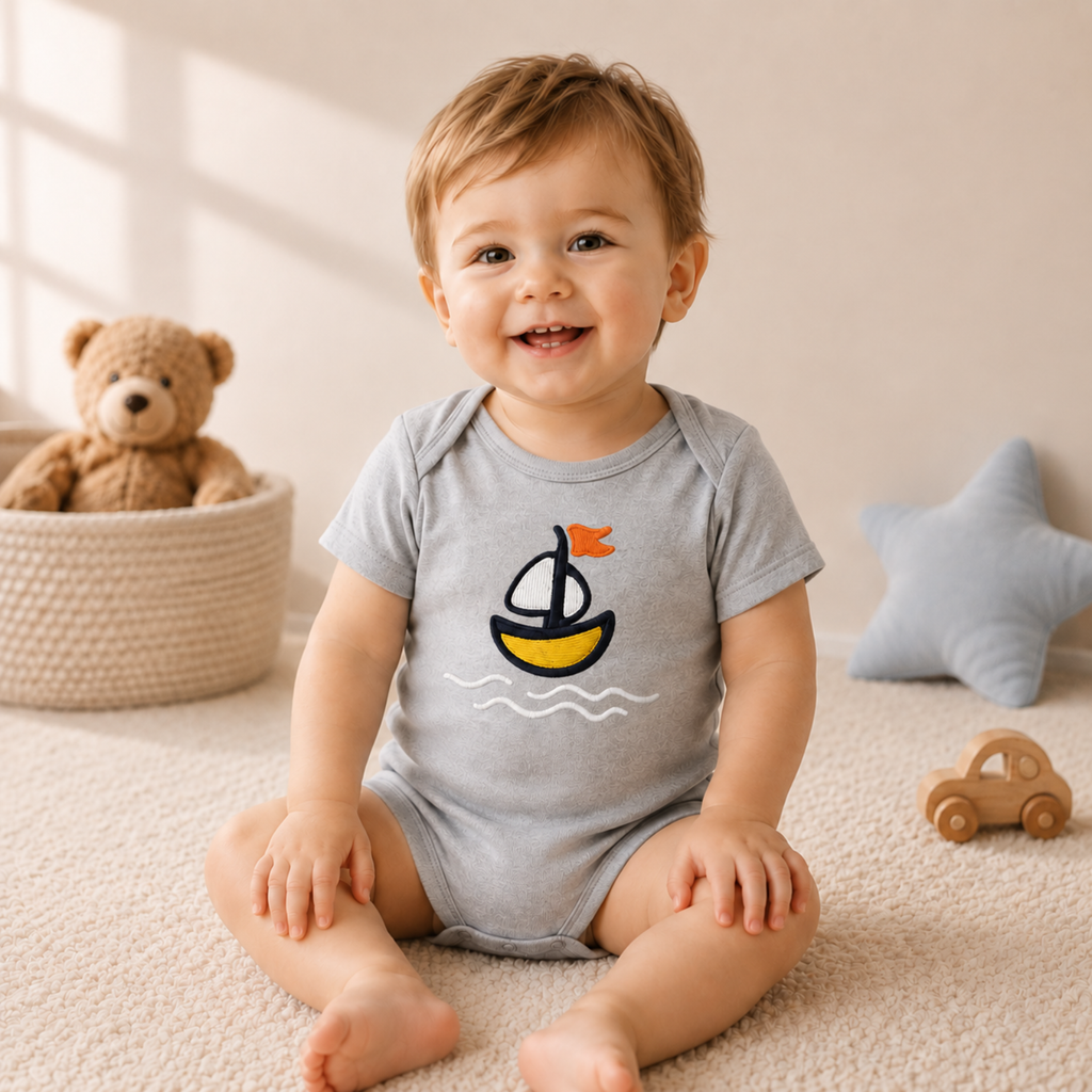 Little Sailboat Baby Bodysuit