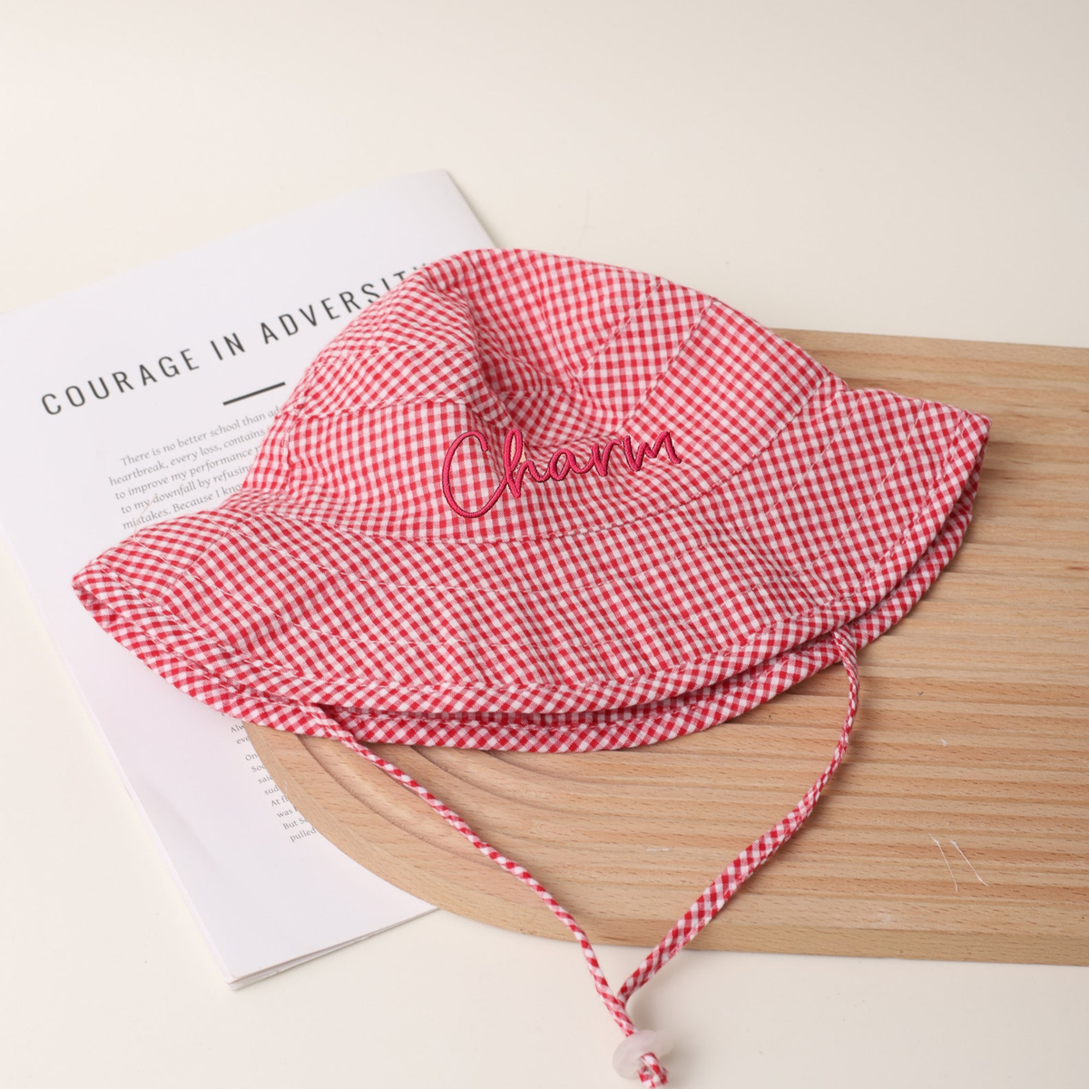 Gingham Personalized Bucket Hat