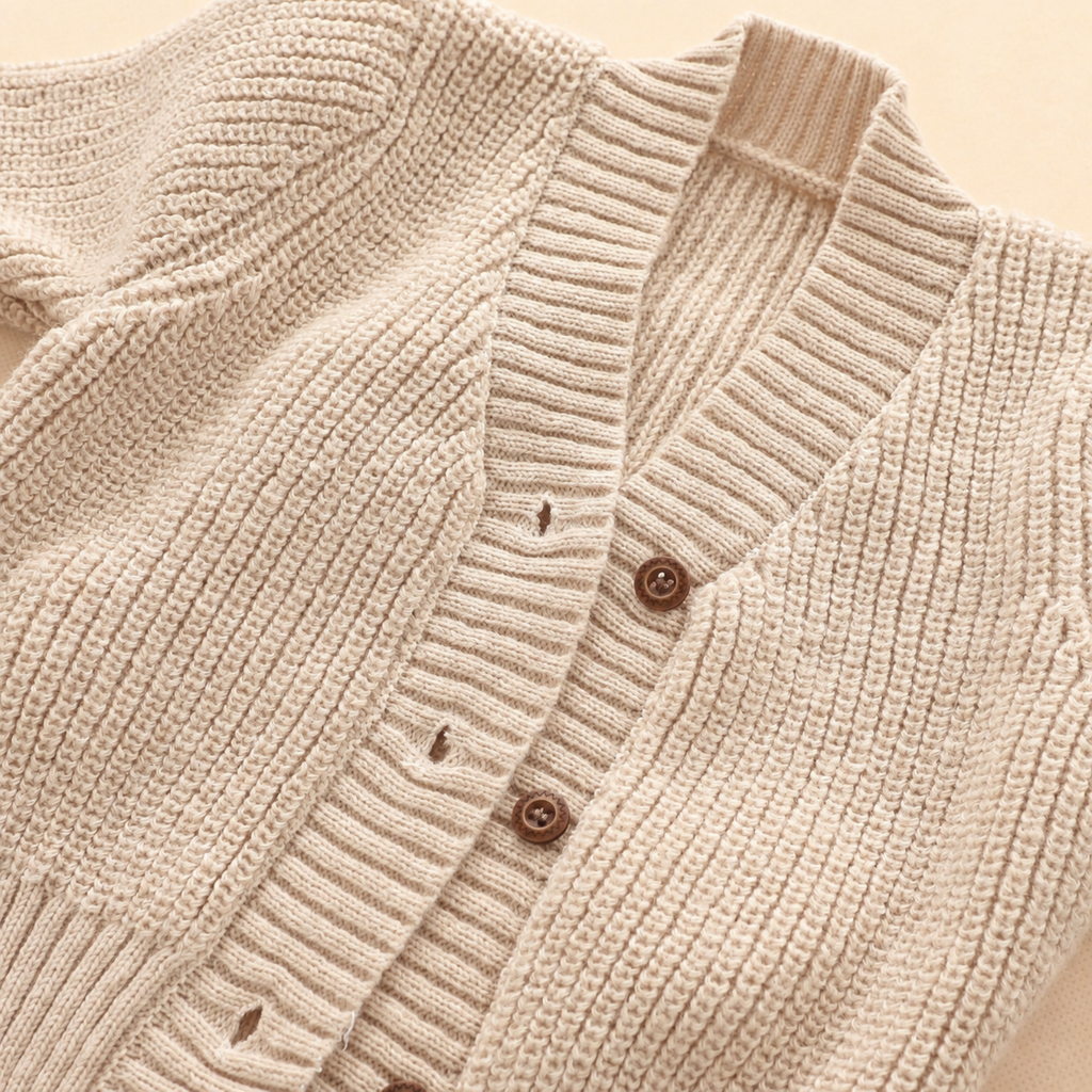 Floral Knit Baby Cardigan