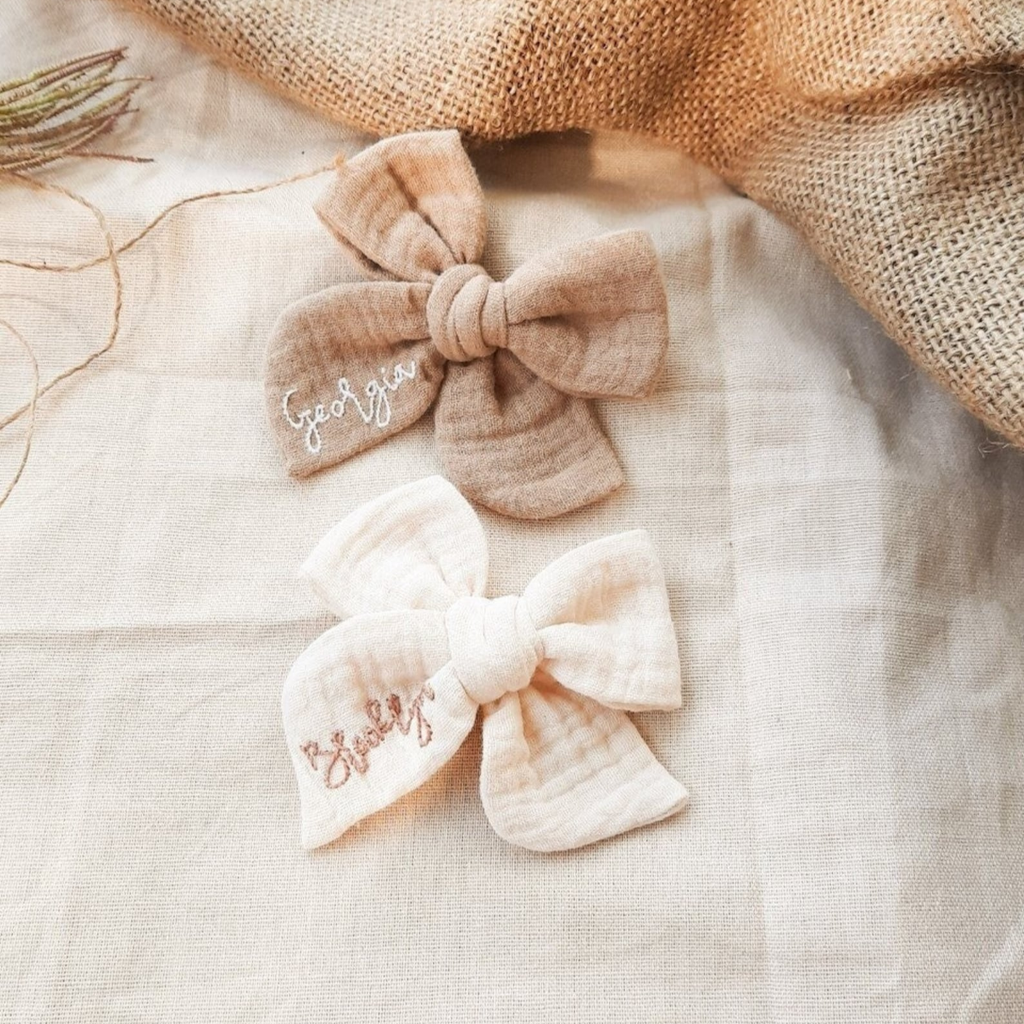Personalized Hand-Tied Bow Headband