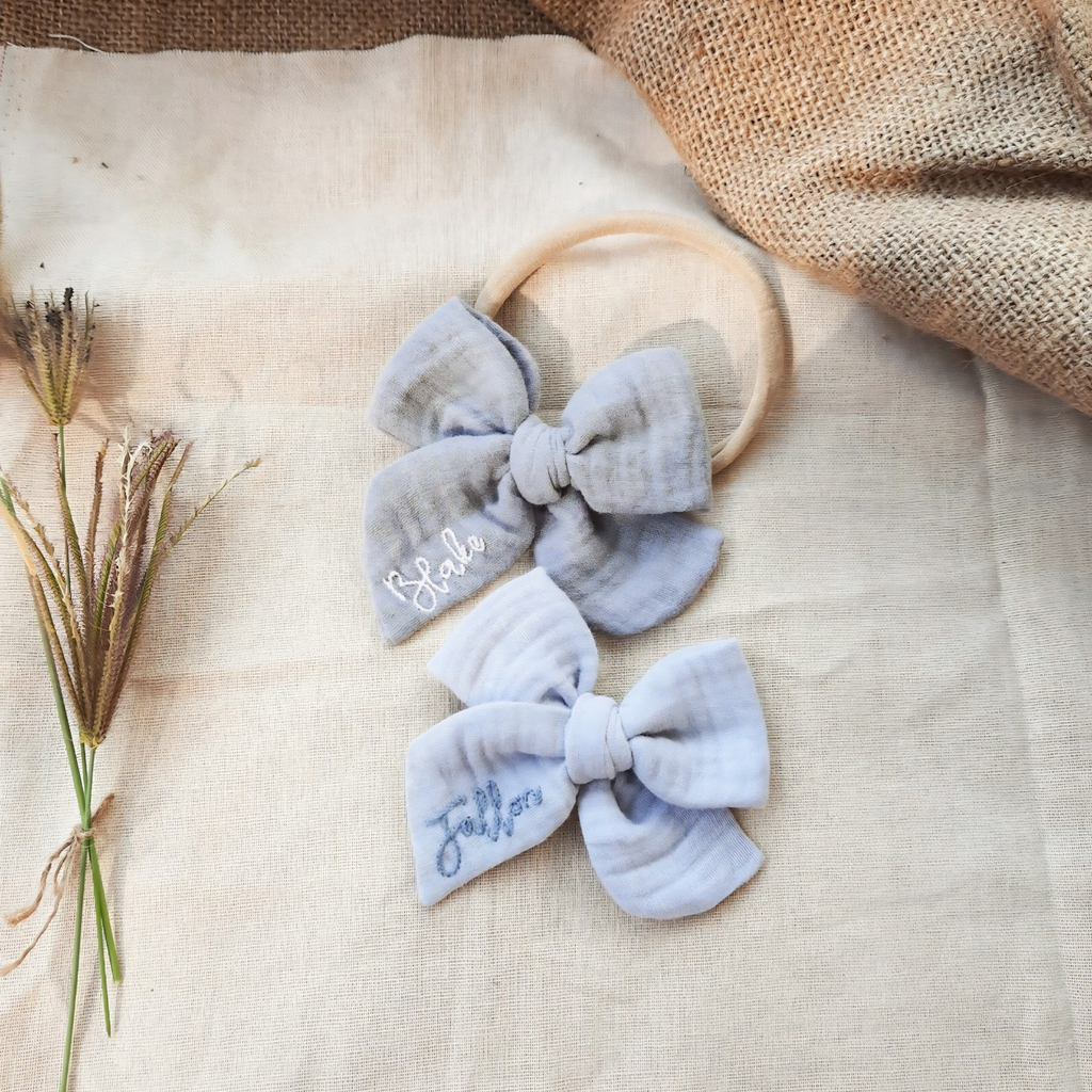 Personalized Hand-Tied Bow Headband