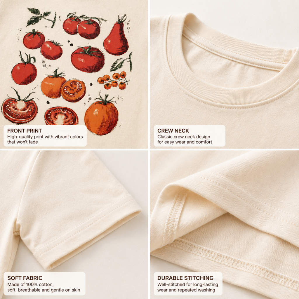 Vintage Tomato Garden Kids T-Shirt