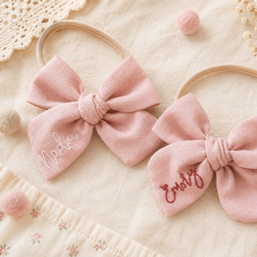 Personalized Grace Bow Headband