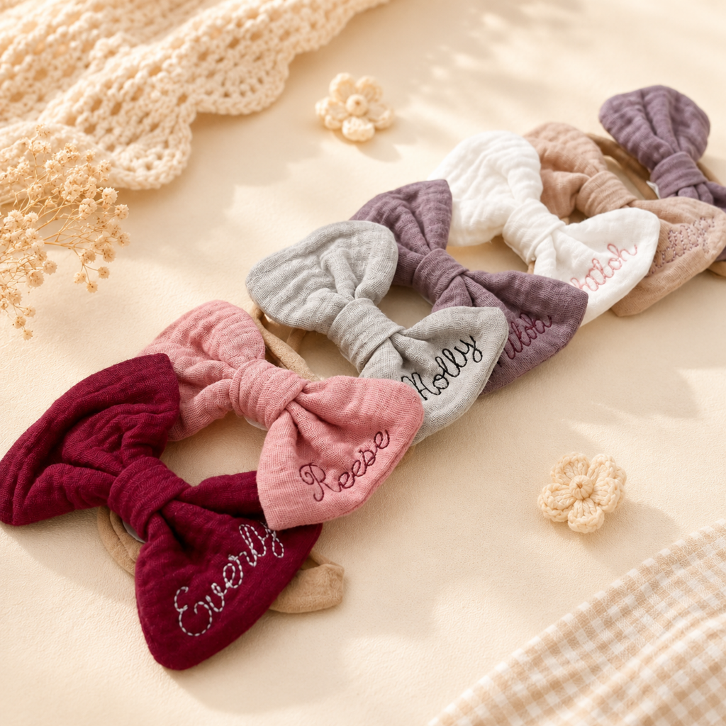 Personalized Knotted Bow Headband