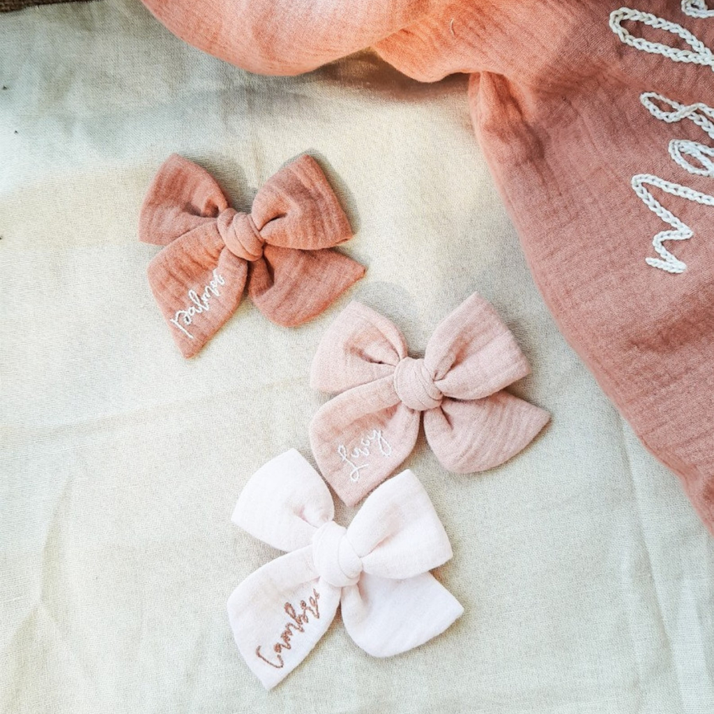 Personalized Hand-Tied Bow Headband