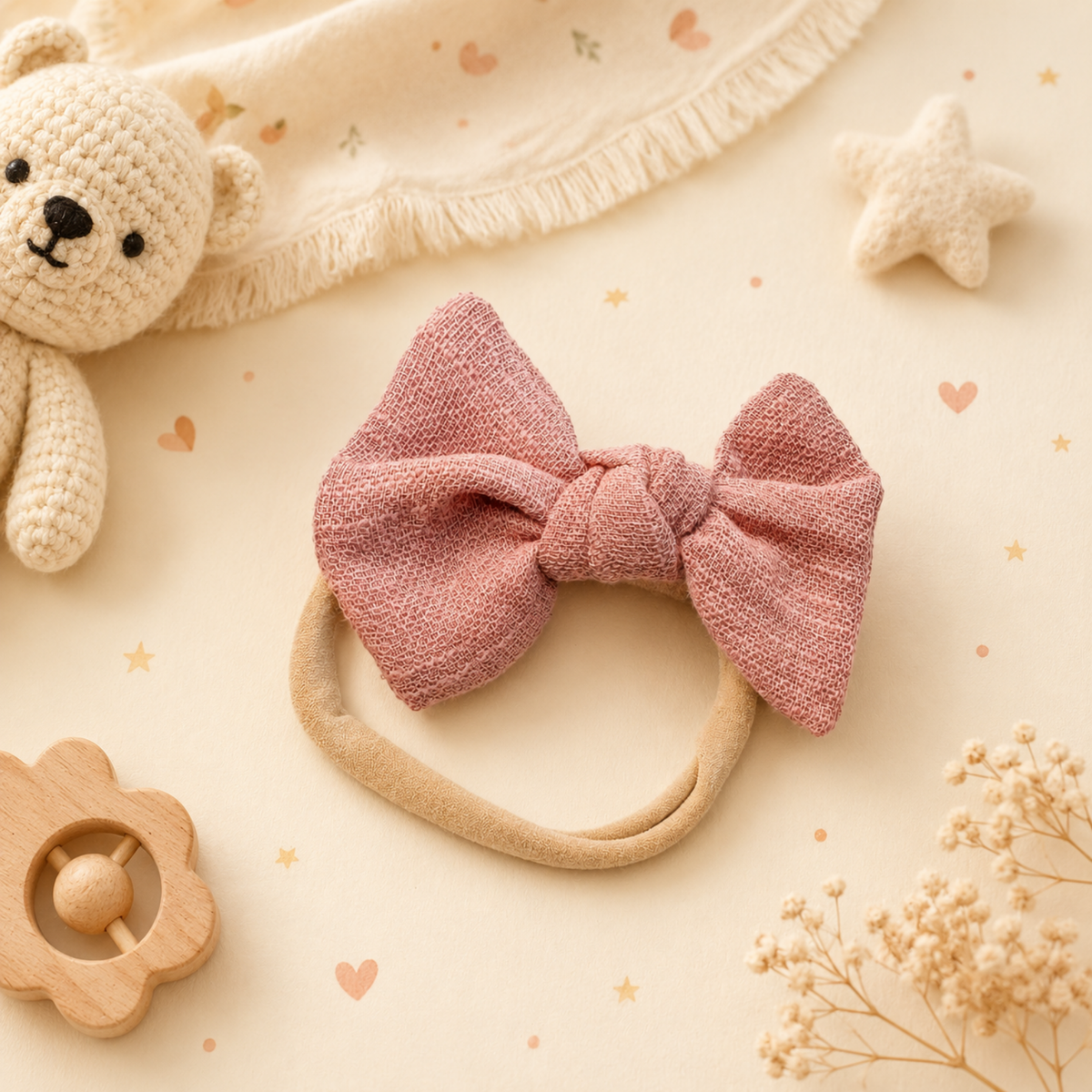 Personalized Knotted Bow Headband