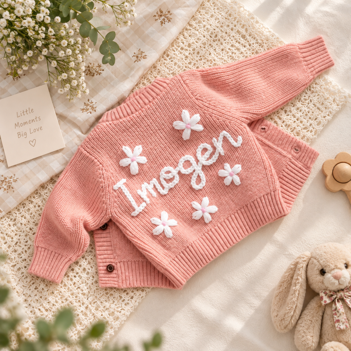 Personalized Little Bloom Cardigan
