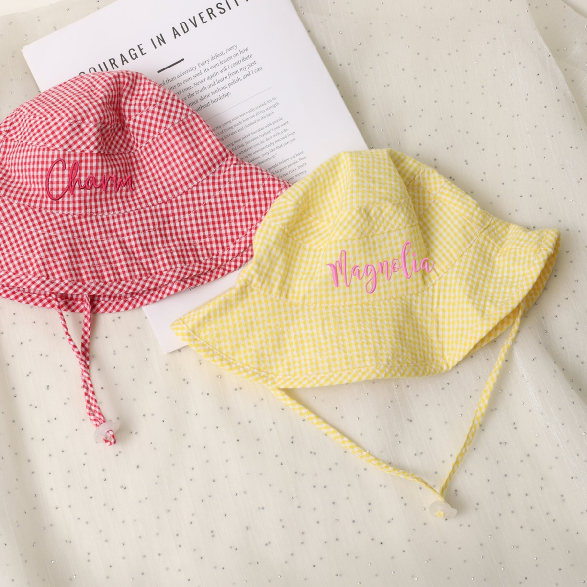 Gingham Personalized Bucket Hat