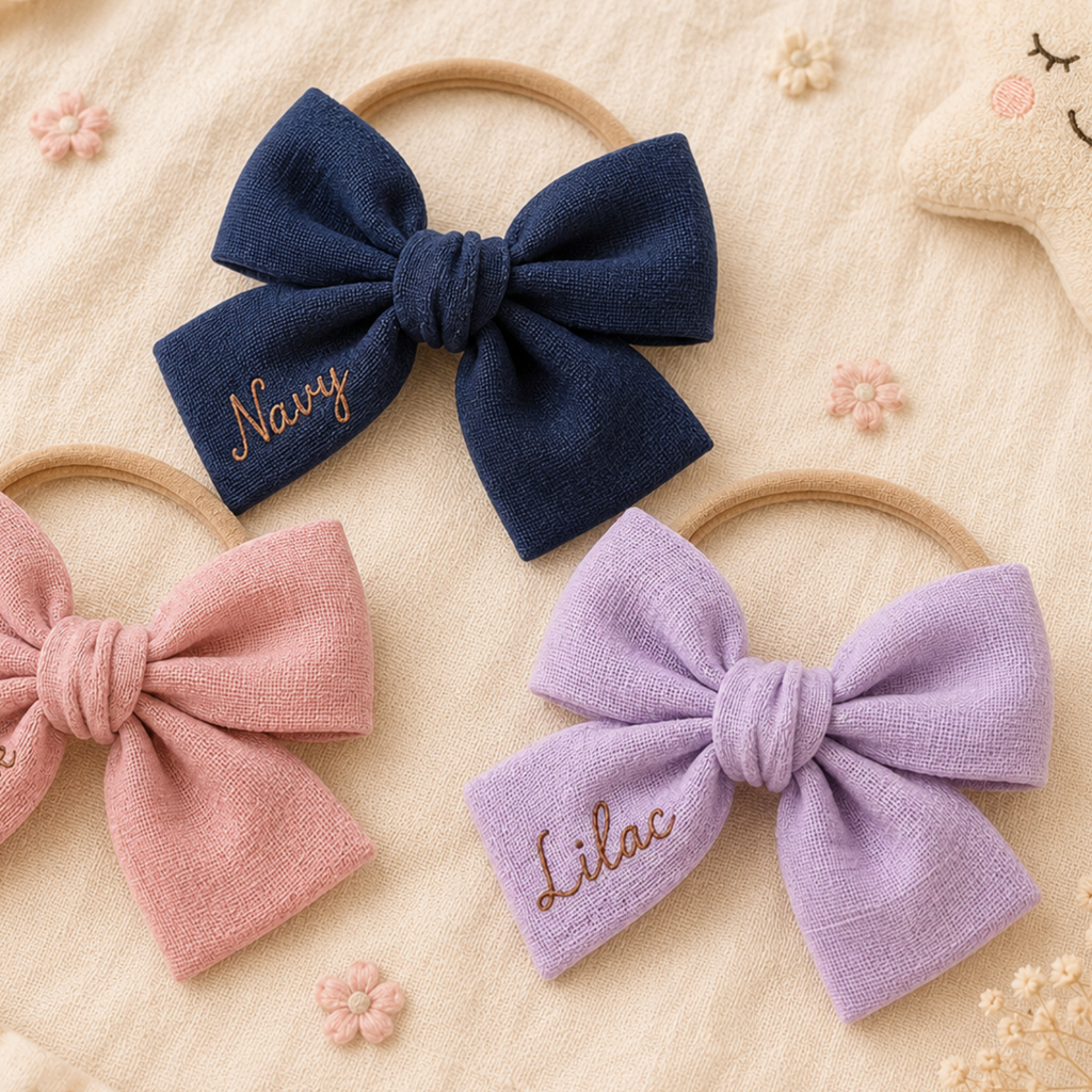 Personalized Grace Bow Headband