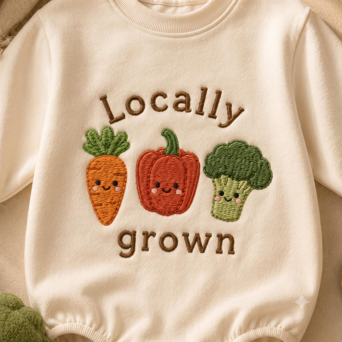 Locally Grown Veggie Baby Romper