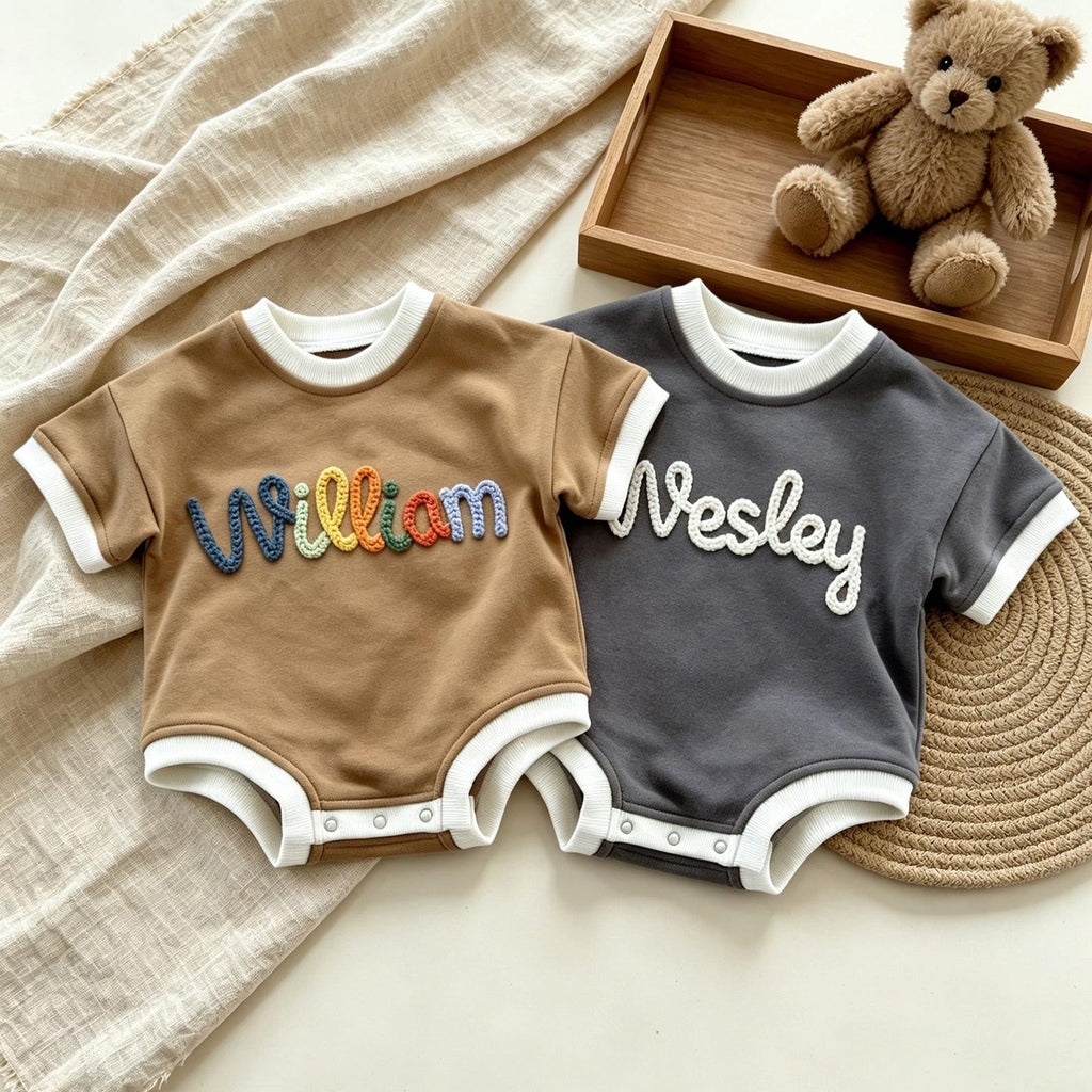 Personalized Contrast Trim Name Bodysuit