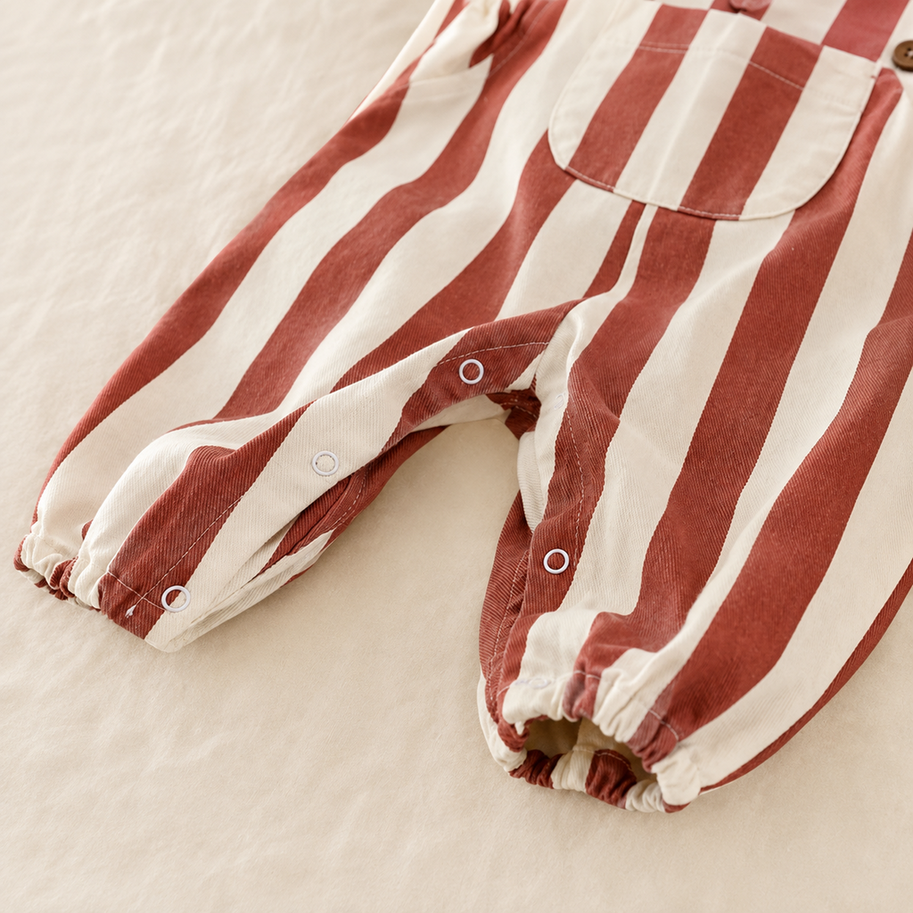 Striped Bear Pocket Baby Romper