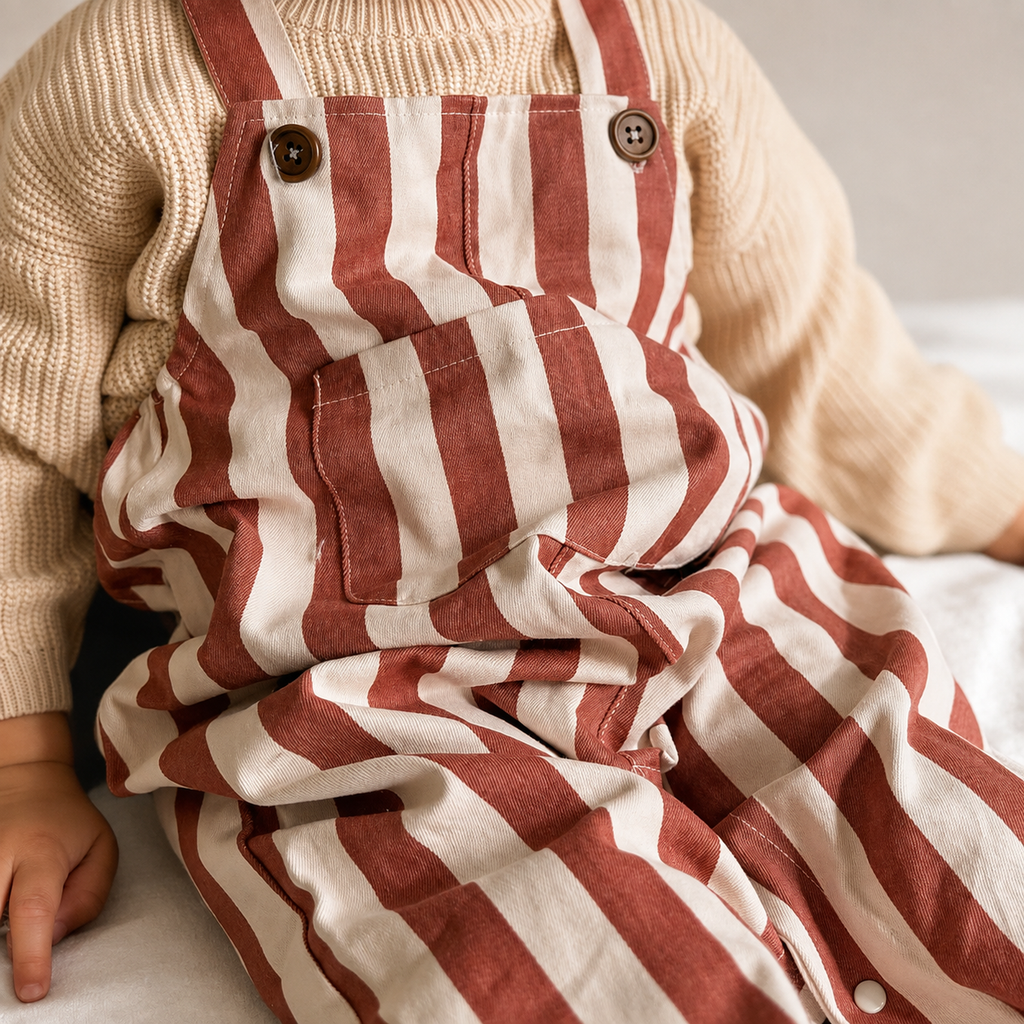 Striped Bear Pocket Baby Romper